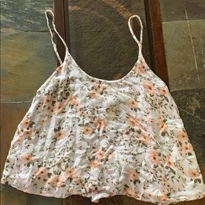 Cropped floral tank top